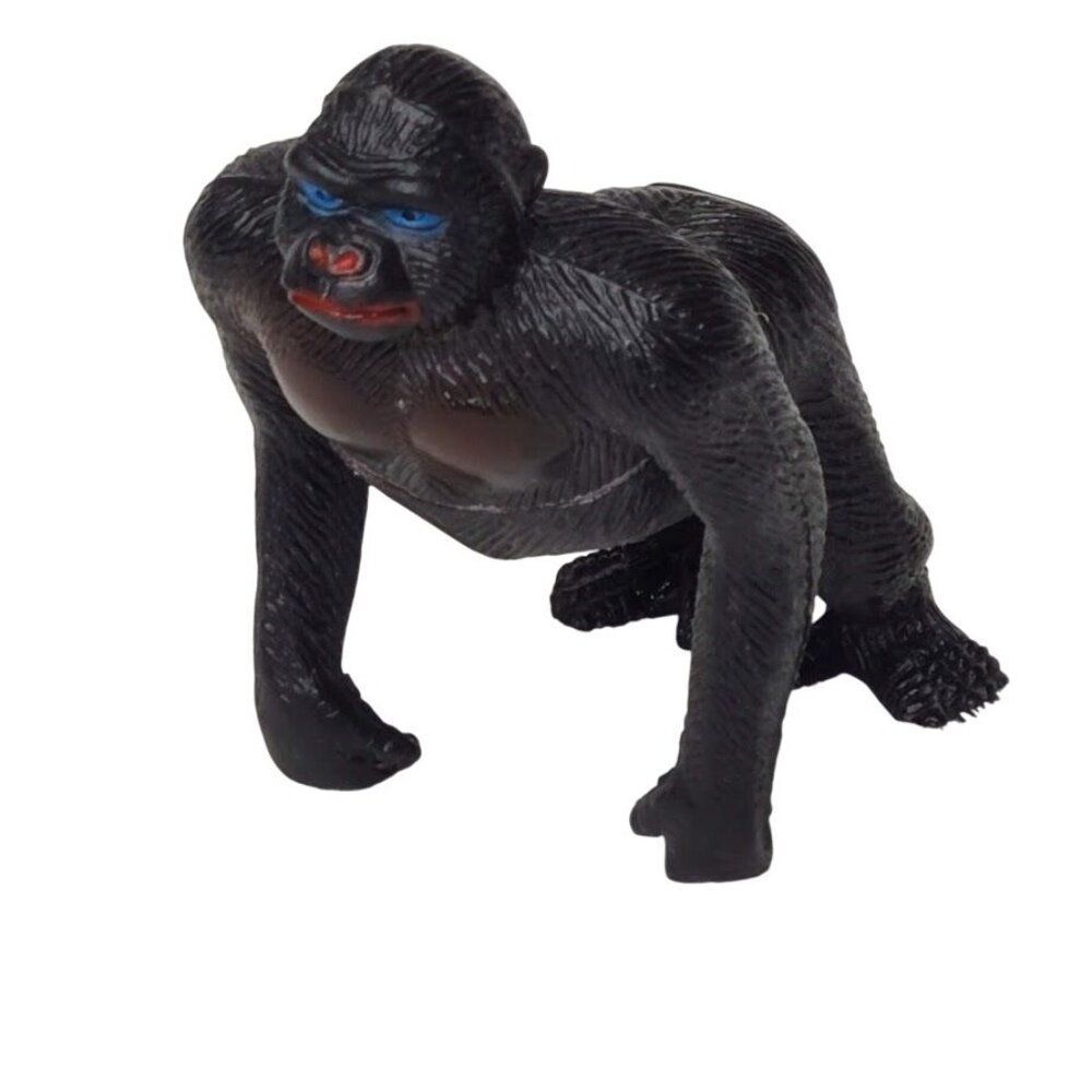 Vintage Jaru Plastic Blue Eyes Gorilla King Kong Jungle Zoo Animal Toy Ape Black